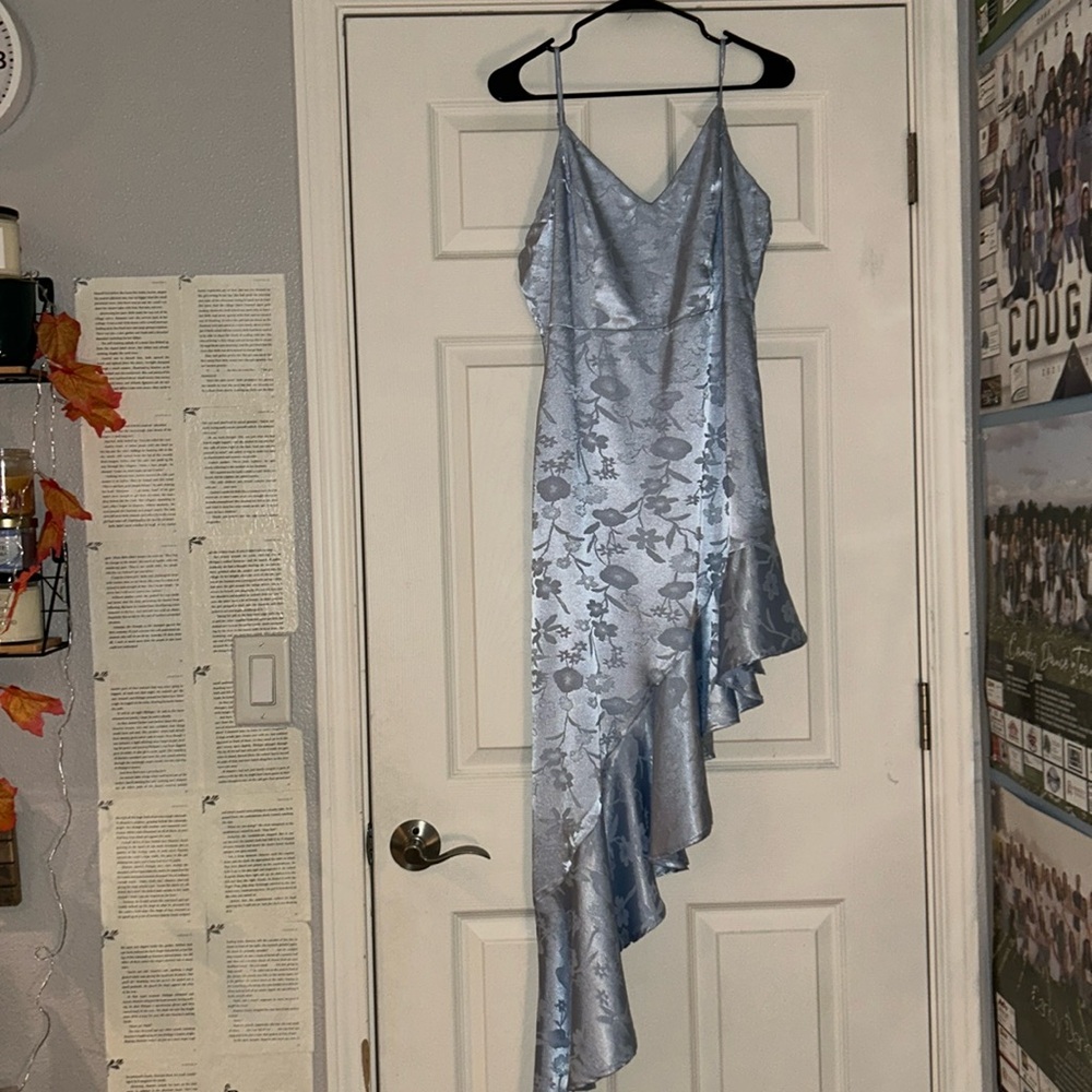 Lulus blue dress (satin)